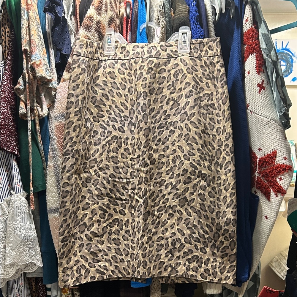 LOFT Animal Print Pencil Skirt